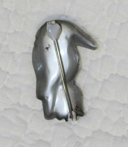 Pin, Tin Lithograph Anthropomorphic Bird Pianist / Maestro, Original, Vintage