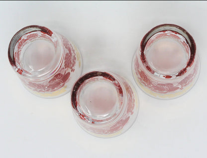 Glasses, Whiskey Neat, Luminarc Verrerie D'Arques, Red Fruits, Set of 3, France, Vintage