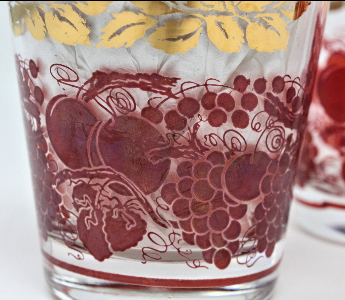 Whiskey Neat Glasses, Luminarc Verrerie D'Arques, Red Fruits, Set of 3, France, Vintage