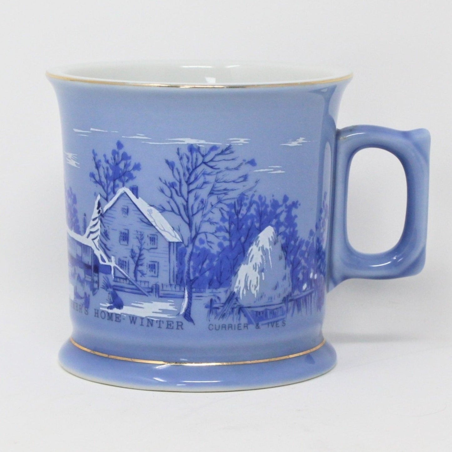 Shaving Mug, Currier & Ives, The Farmer's Home In Winter, Vintage