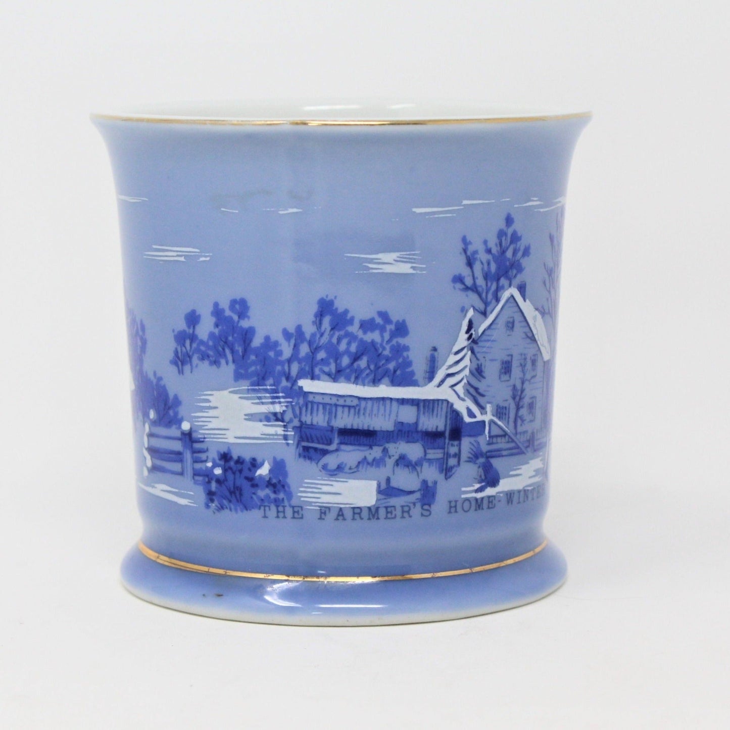 Shaving Mug, Currier & Ives, The Farmer's Home In Winter, Vintage