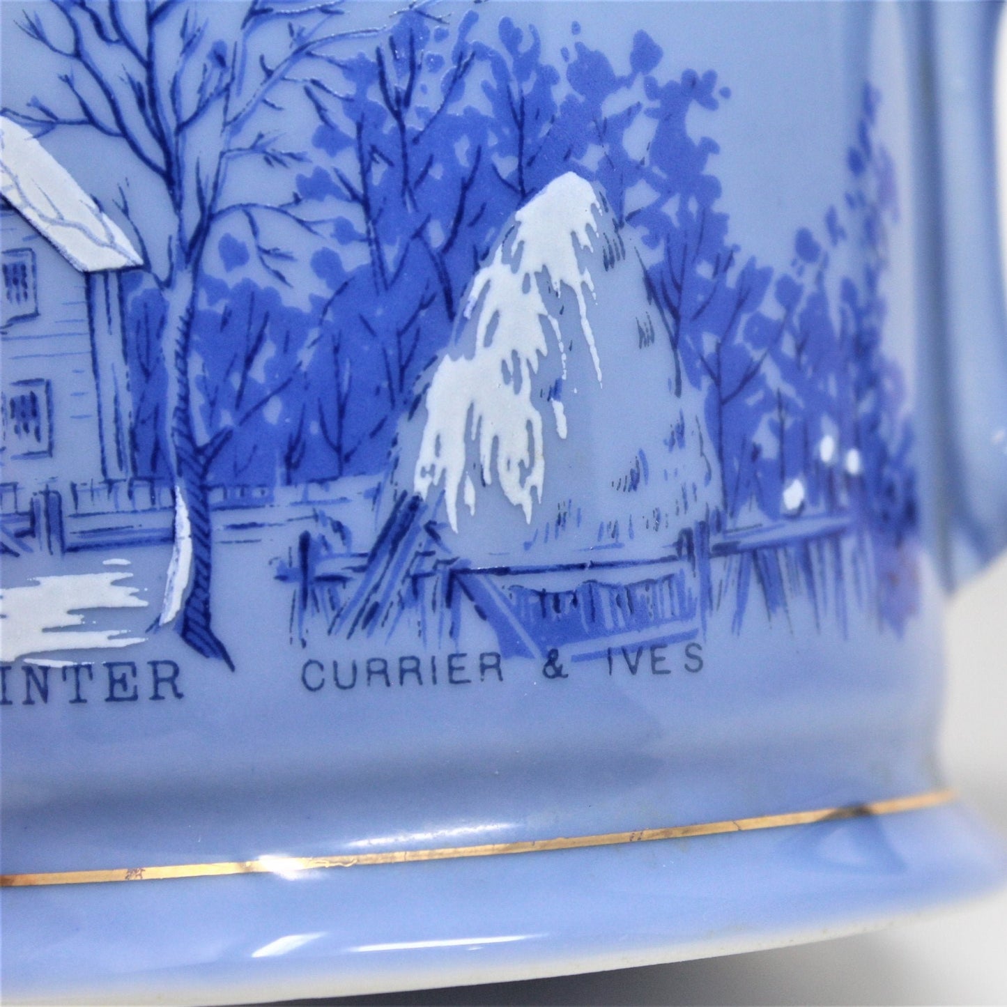 Shaving Mug, Currier & Ives, The Farmer's Home In Winter, Vintage