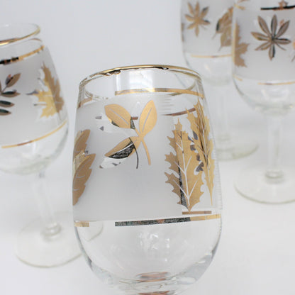 Cocktail Glasses, Starlyte 59-W (Golden Foliage), Set of 5, Vintage