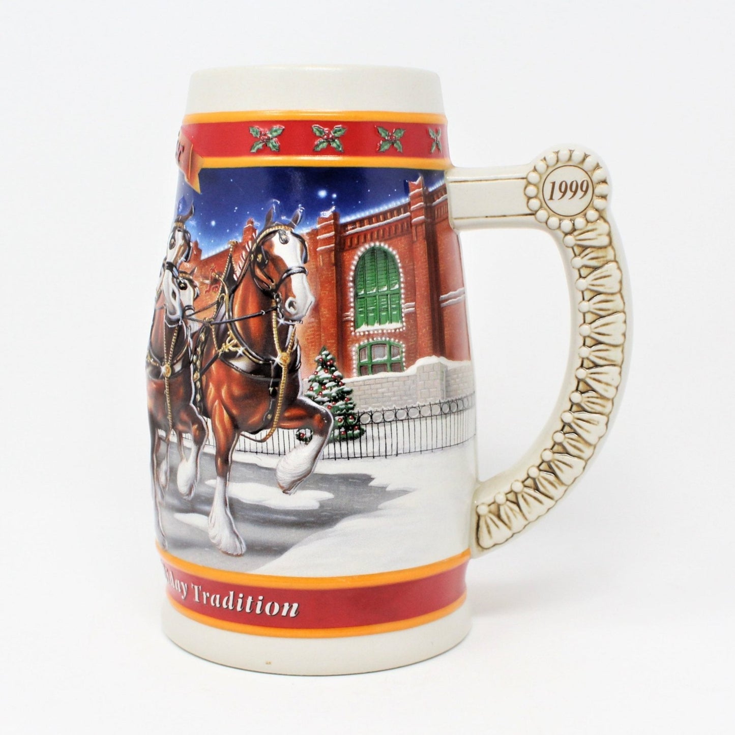 Beer Stein, Budweiser 100th Anniversary Holiday, A Century of Tradition 1999