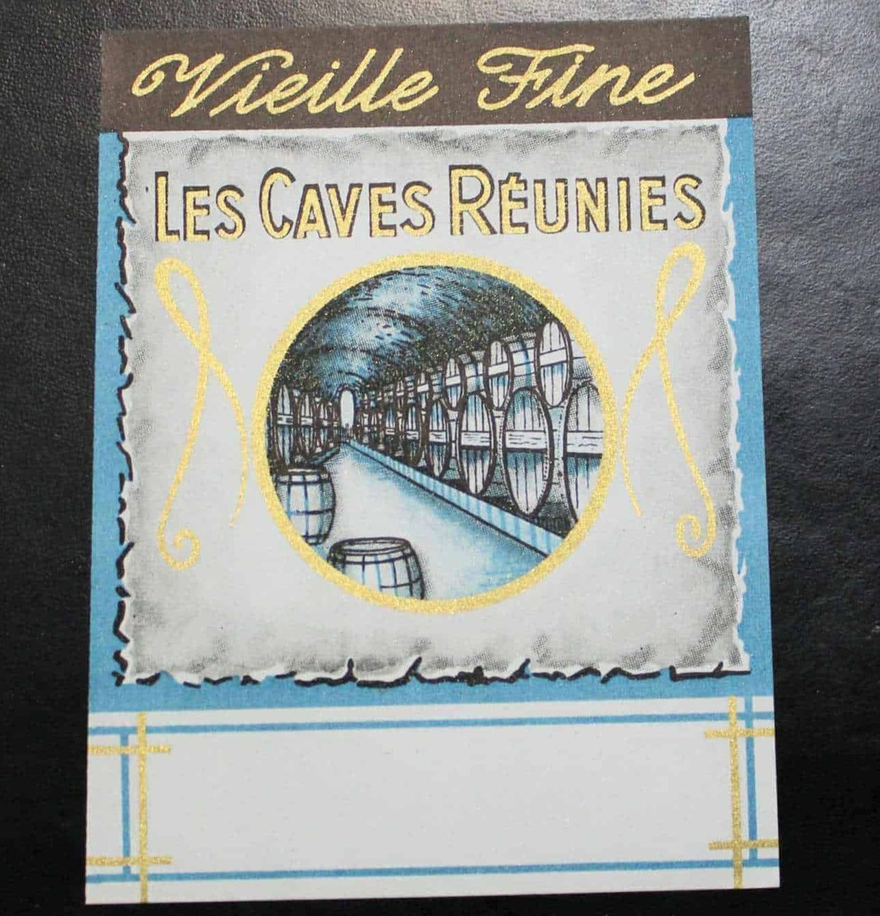 Liquor and Wine Labels, Set of 3, Blue/Gold, NOS, French Vintage