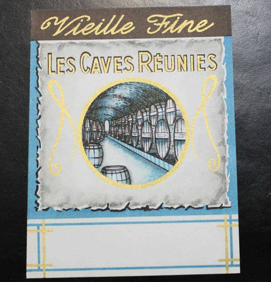 Liquor and Wine Labels, Set of 3, Blue/Gold, NOS, French Vintage