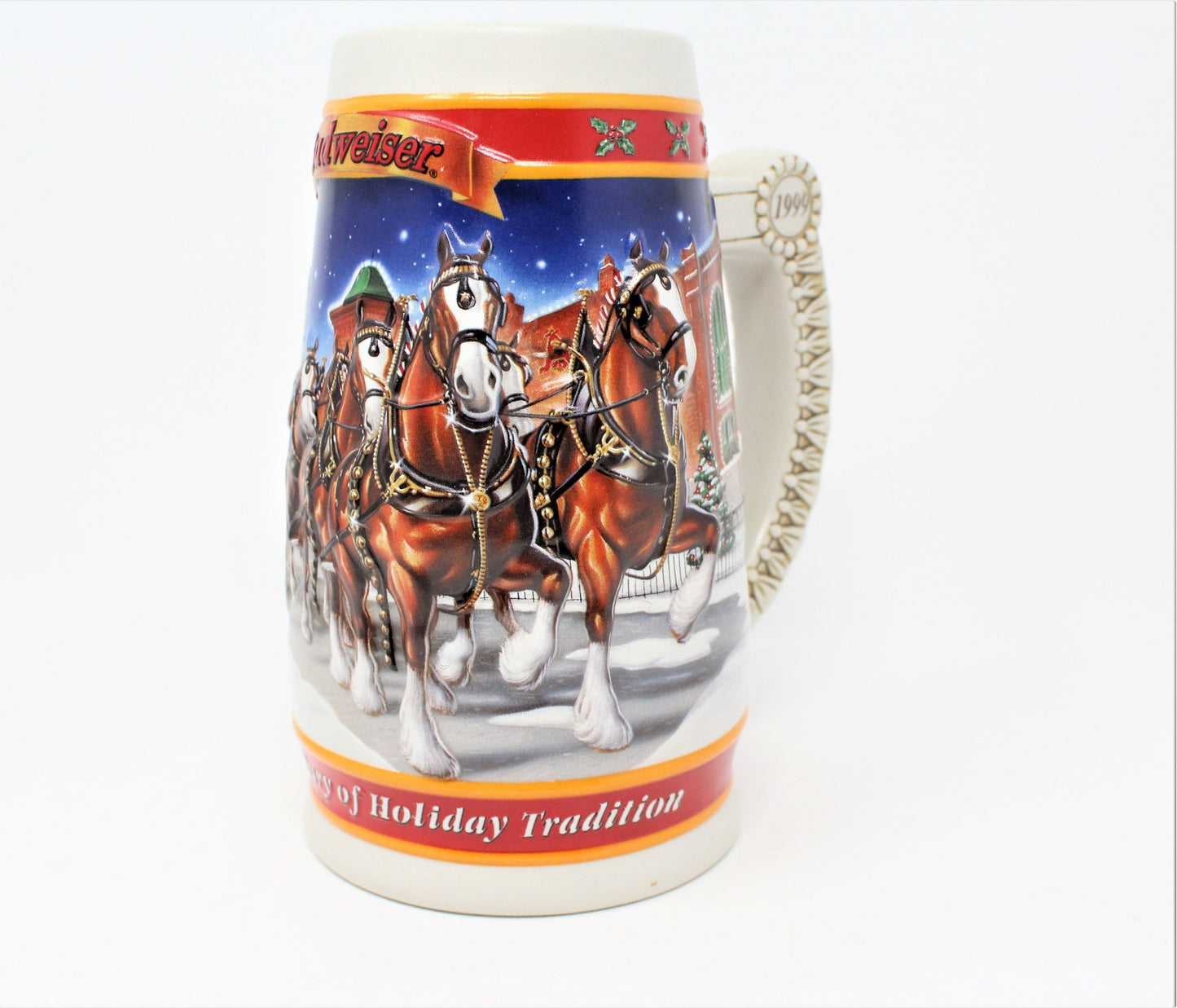 Beer Stein, Budweiser 100th Anniversary Holiday, A Century of Tradition 1999