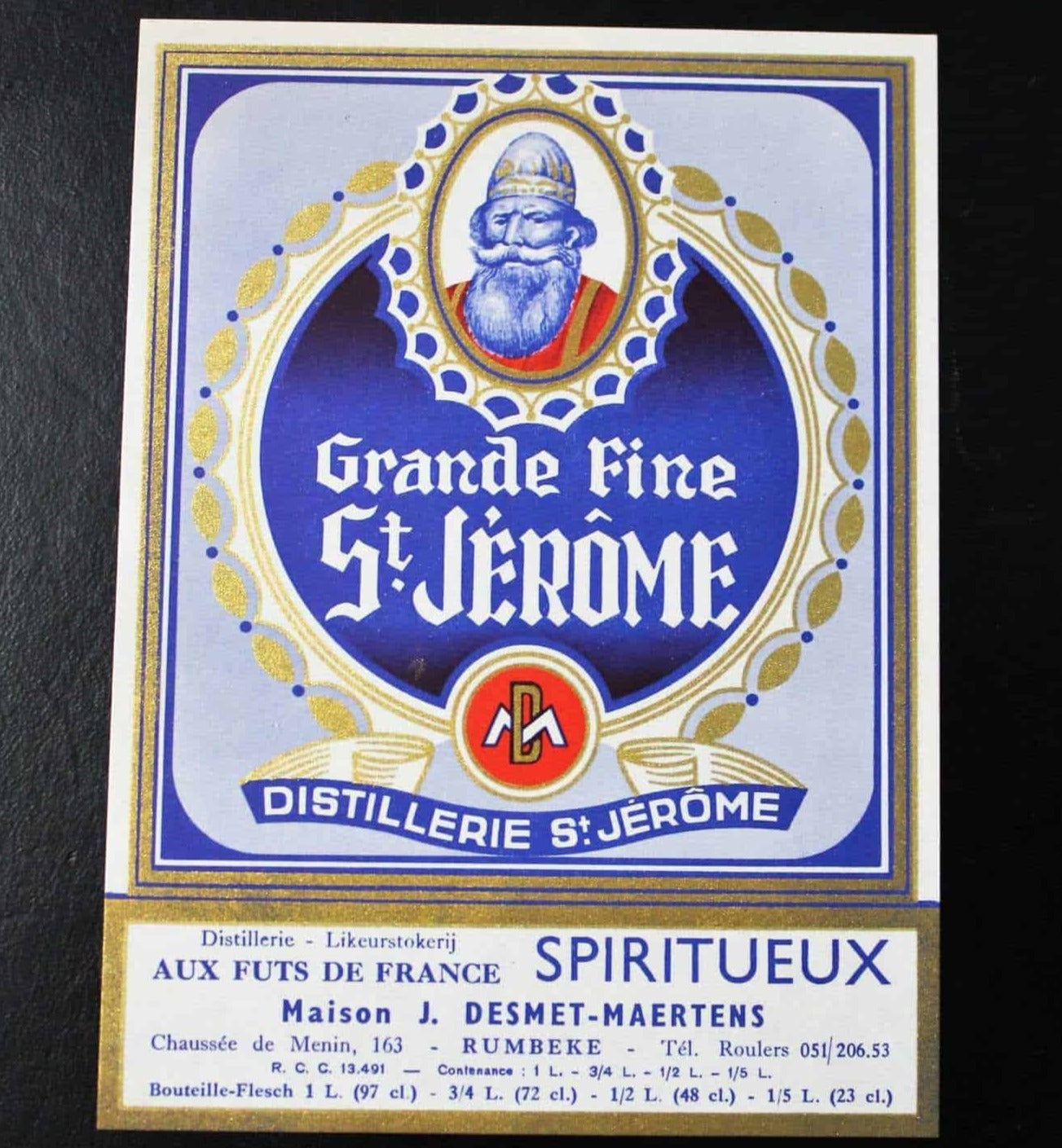 Liquor and Wine Labels, Set of 3, Blue/Gold, NOS, French Vintage