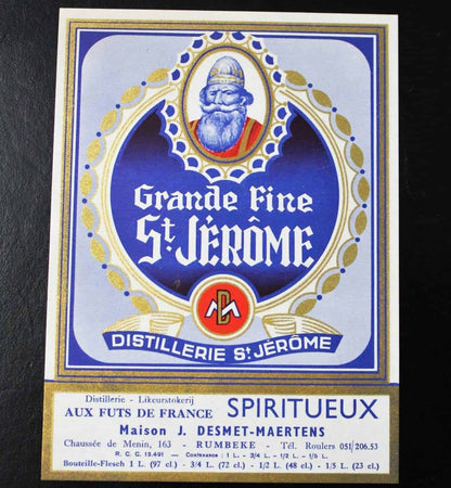 Liquor and Wine Labels, Set of 3, Blue/Gold, NOS, French Vintage