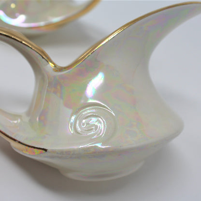 Creamer & Open Sugar, Pearl China, Iridescent Lusterware, Vintage