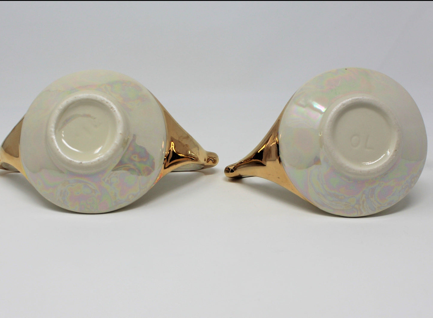 Creamer & Open Sugar, Pearl China, Iridescent Lusterware, Vintage