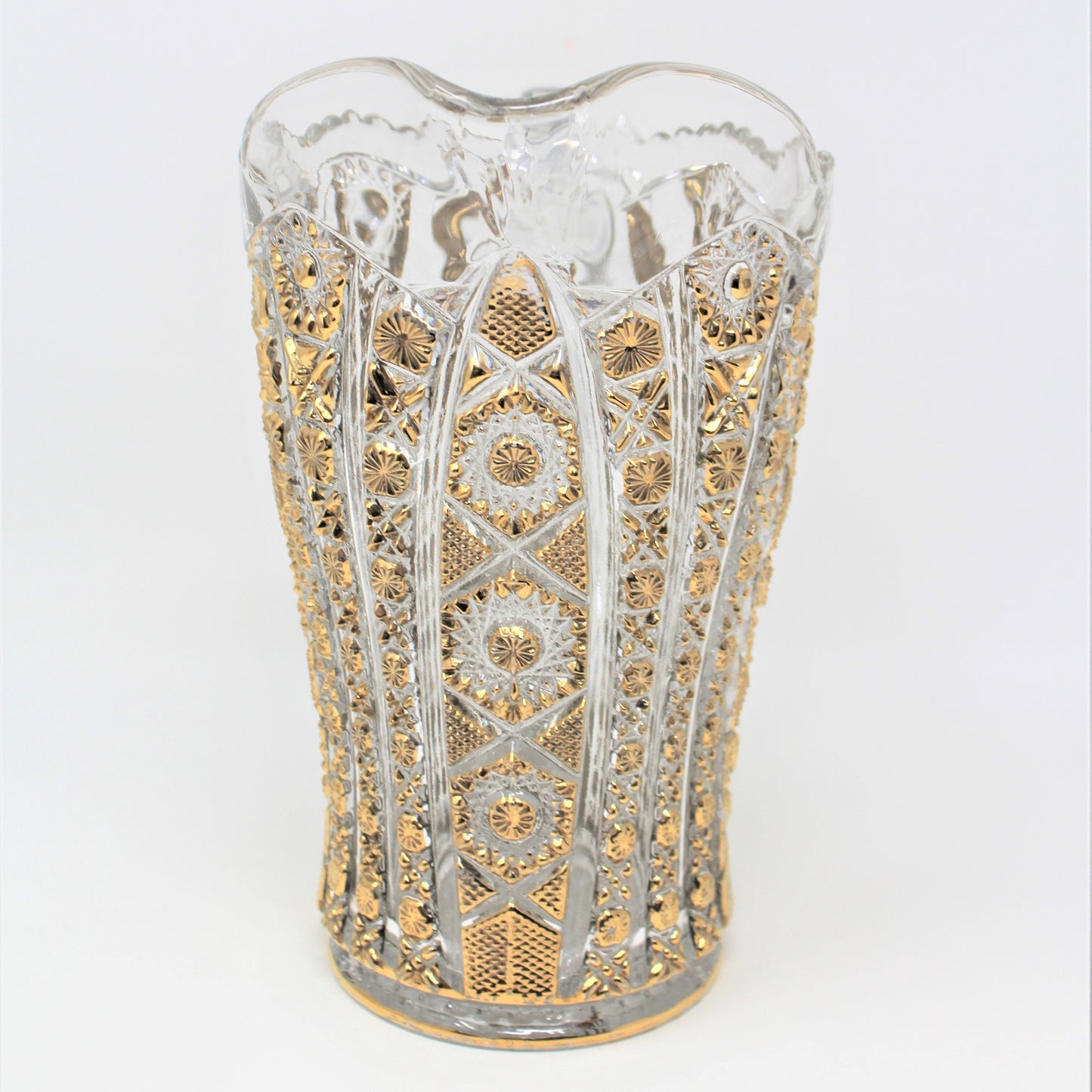 Pitcher, Imperial Glass, Pressed Bellaire / Octagon Gold, Antique