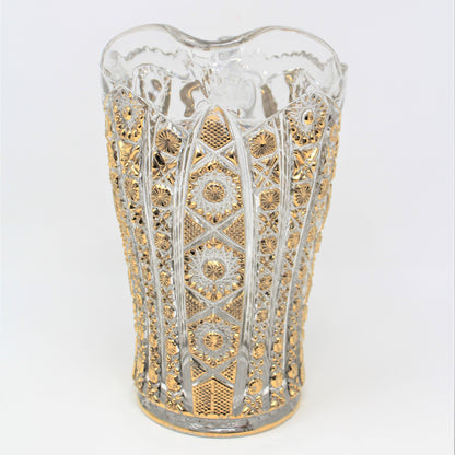 Pitcher, Imperial Glass, Pressed Bellaire / Octagon Gold, Antique