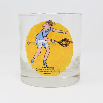 Whiskey Glass, Tennis Novelty Funny, Retro Vintage RARE