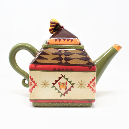 Coffee Pot, Zrike, Indian Summer, Lori Siebert Ceramic, 1990's