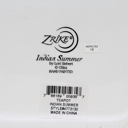 Coffee Pot, Zrike, Indian Summer, Lori Siebert Ceramic, 1990's