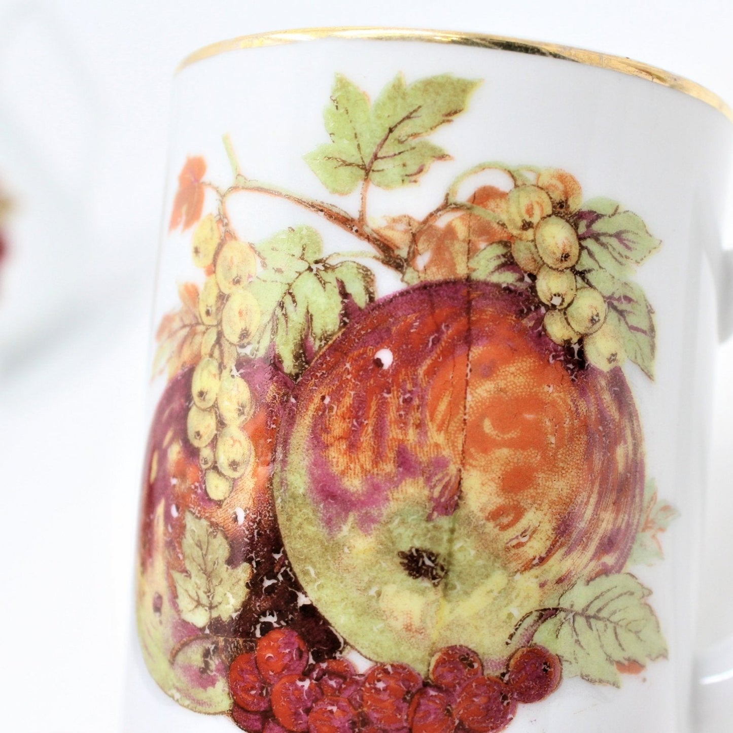 Mugs, Fruit and Nut Pedestal, Set of 4, Vintage Japan