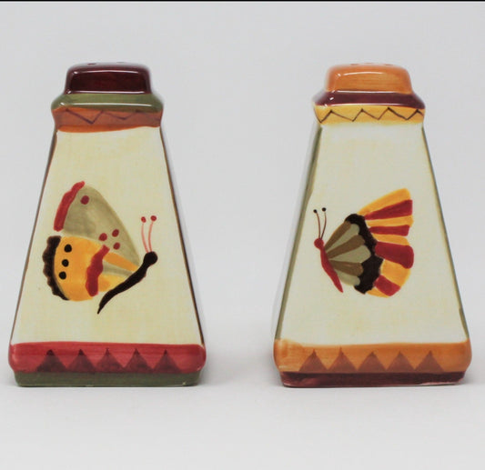 Salt and Pepper Shakers, Zrike, Indian Summer, Lori Siebert Ceramic, 1990's