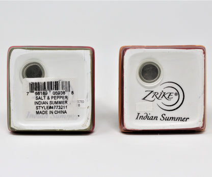 Salt and Pepper Shakers, Zrike, Indian Summer, Lori Siebert Ceramic, 1990's