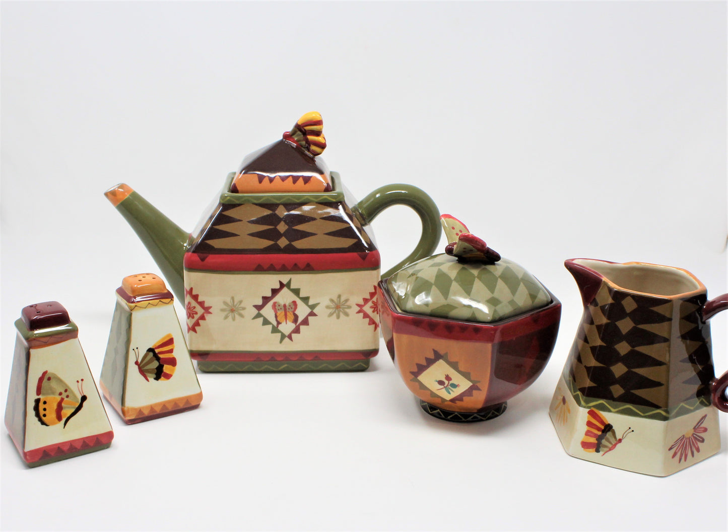 Coffee Pot, Zrike, Indian Summer, Lori Siebert Ceramic, 1990's