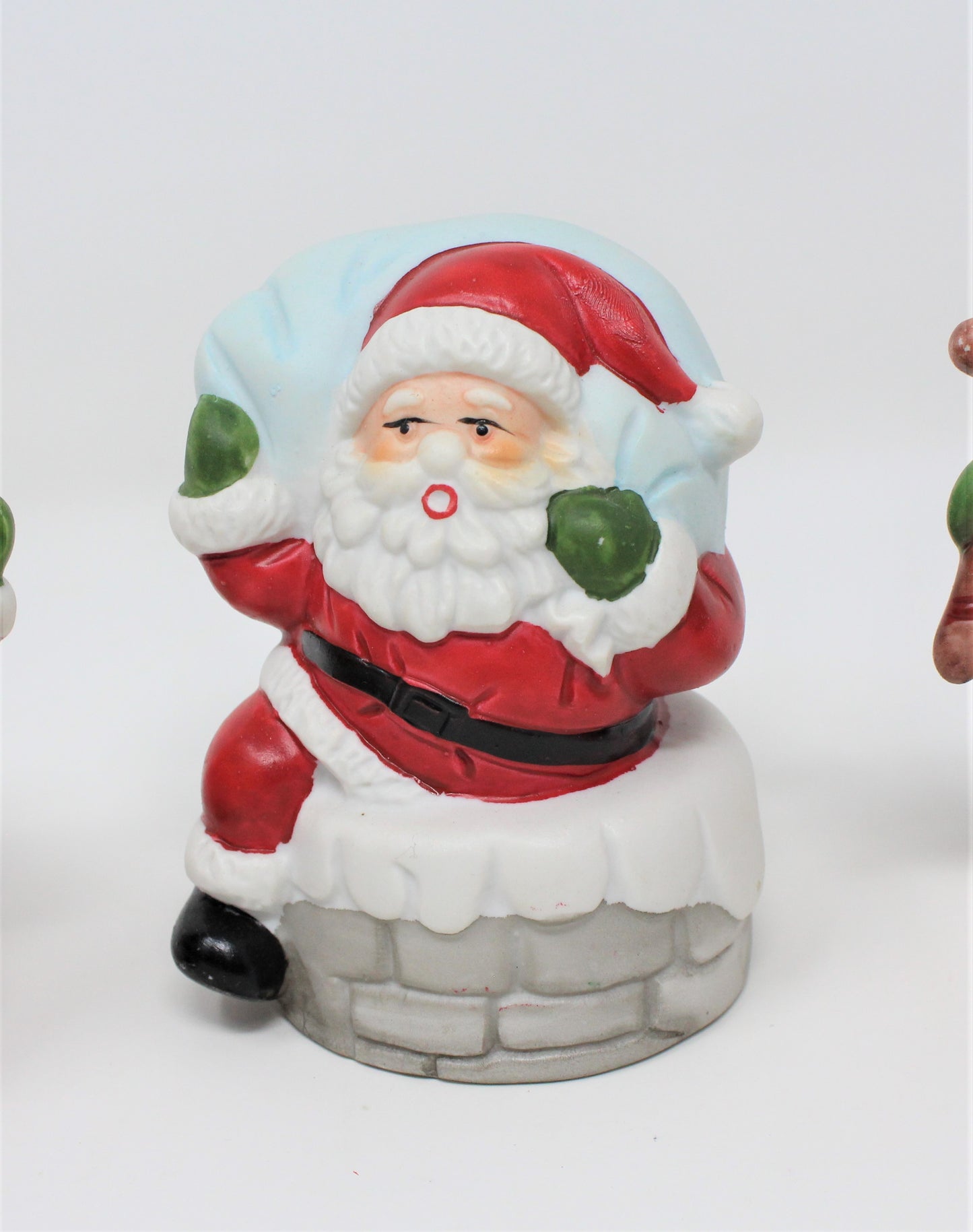 Figurine, ArtMark, Here Comes Santa, Set of 3, Vintage in Box