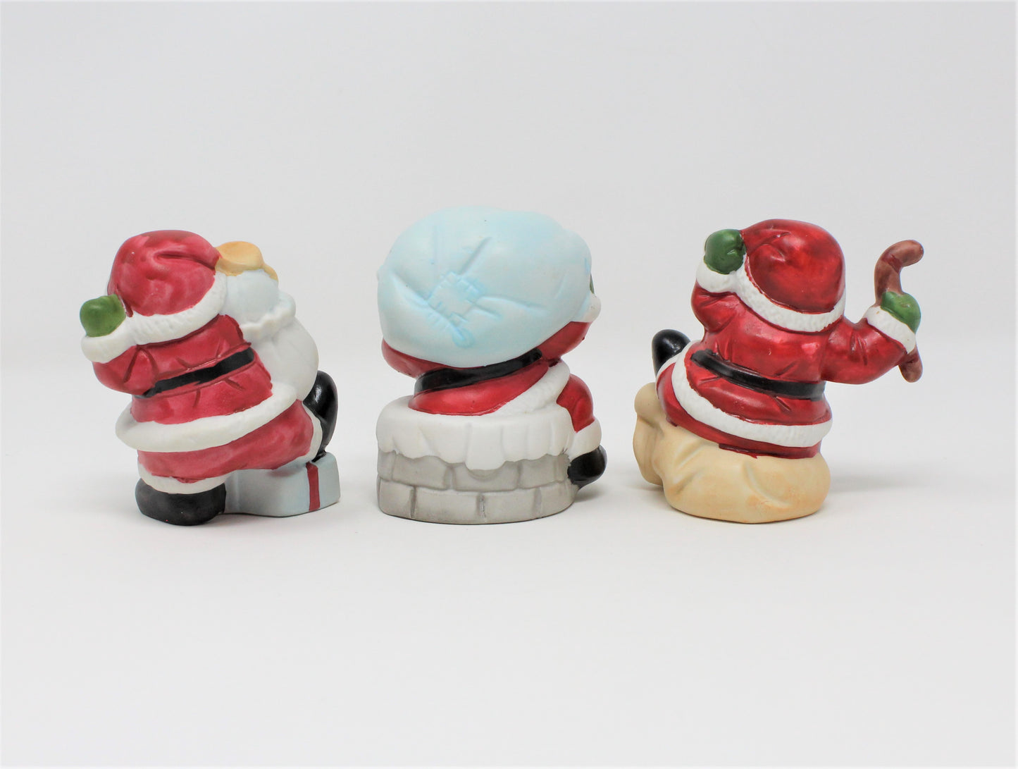 Figurine, ArtMark, Here Comes Santa, Set of 3, Vintage in Box