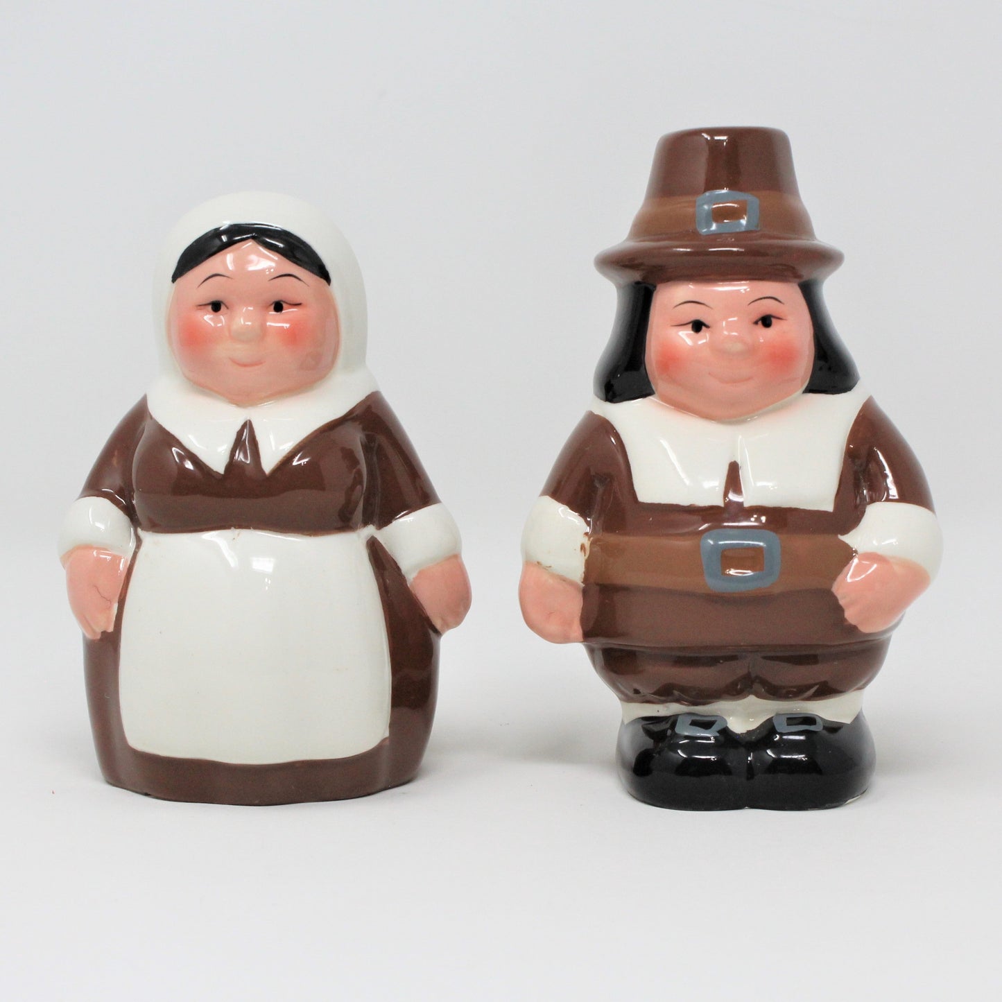 Salt and Pepper Shakers, Publix Pilgrims Ceramic, In Box, 2003