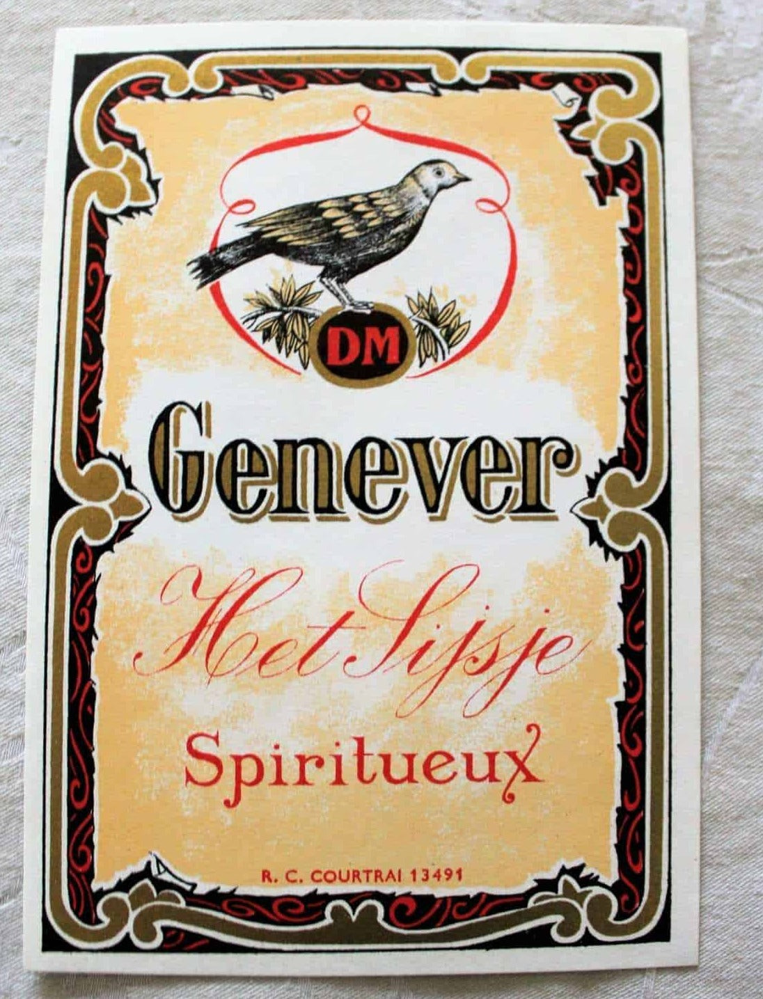 Liquor and Wine Labels, Set of 3 Red/Gold, NOS, French Vintage