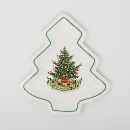 Platter, Pfaltzgraff, Christmas Tree-Shaped Serving Dish, Heritage, Hand Decorated