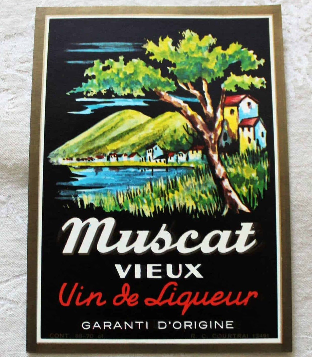 Liquor and Wine Labels, Set of 3, Scenic, NOS, French Vintage
