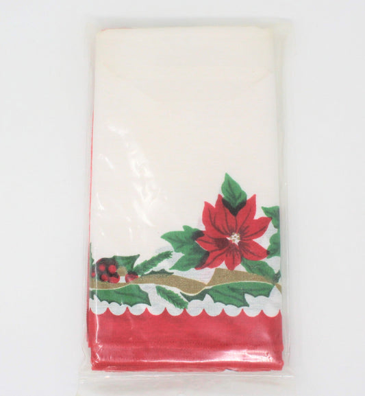 Cloth Dinner Napkins, Avon Home Fashions, Holiday Poinsettia, Set of 4, Vintage