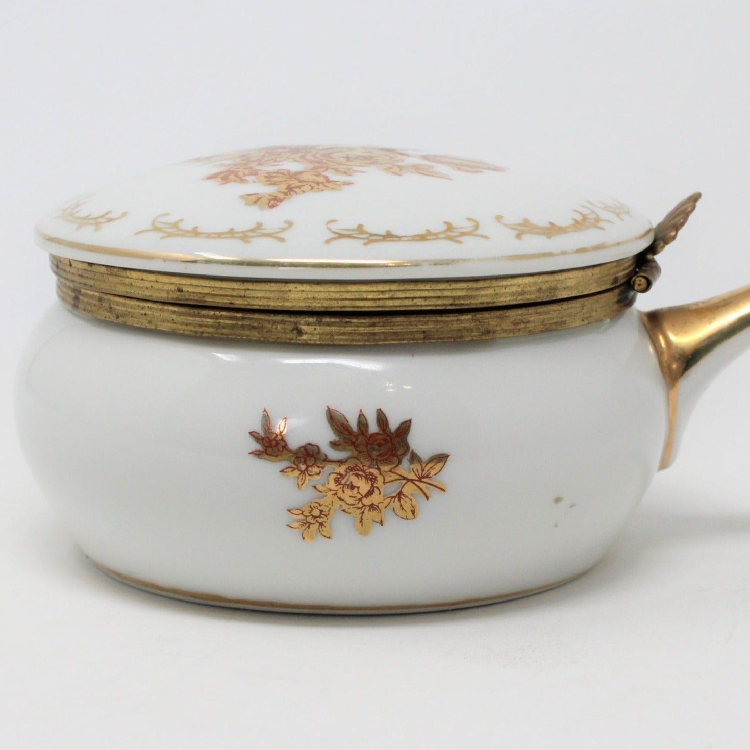 gold floral porcelain silent butler