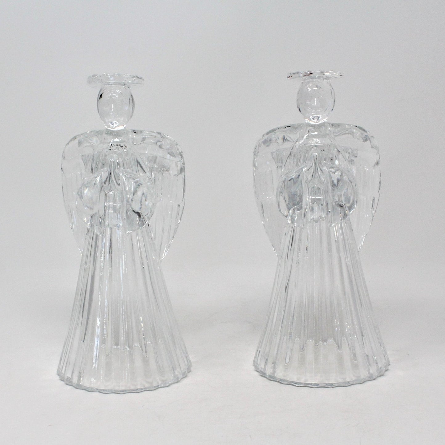Candle Holders, Crystal Angels, Set of 2, St. George Crystal, USA