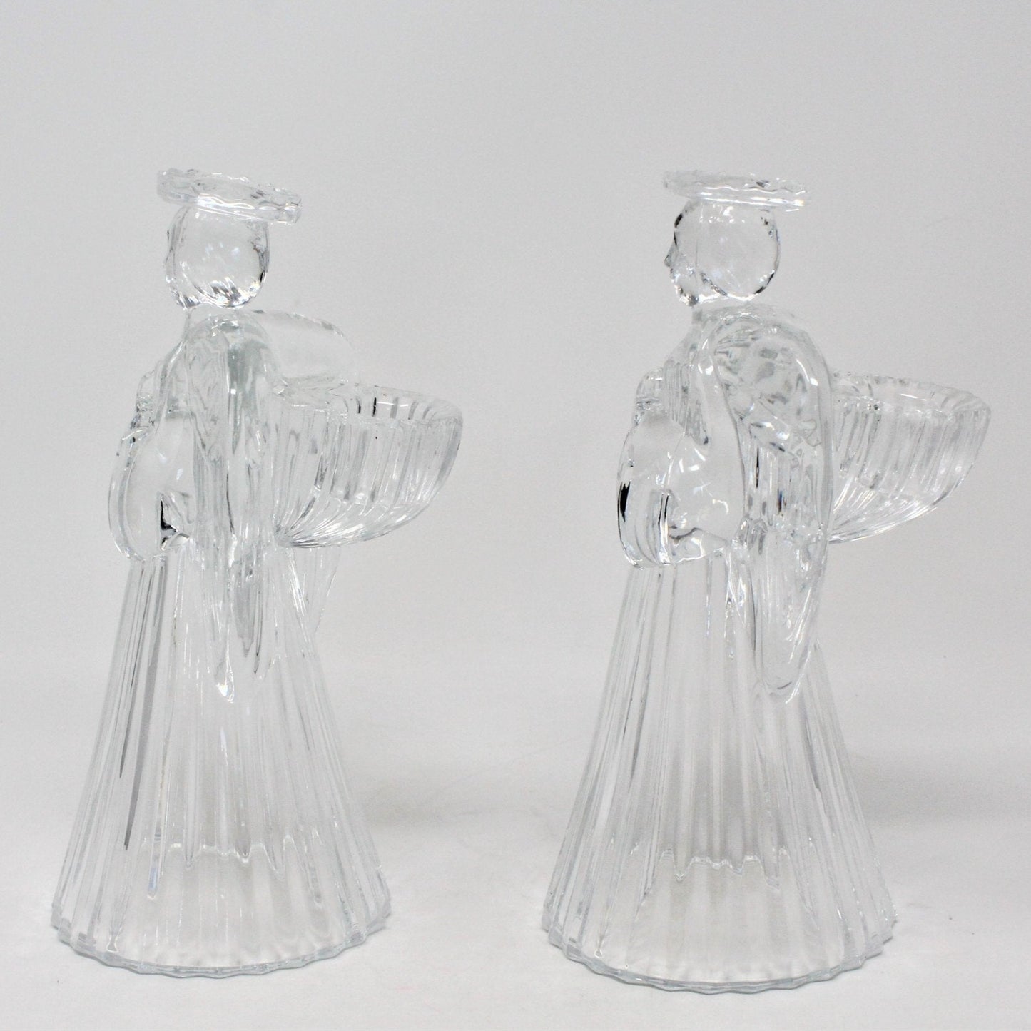 Candle Holders, Crystal Angels, Set of 2, St. George Crystal, USA