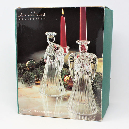 Candle Holders, Crystal Angels, Set of 2, St. George Crystal, USA