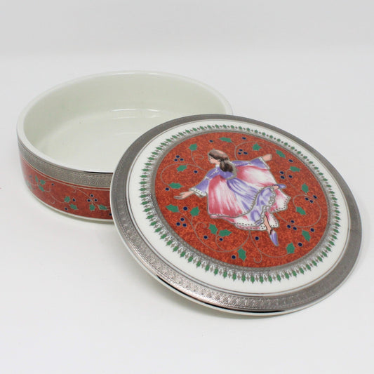 Trinket Box, Mikasa, 12 Days of Christmas, 9 Ladies Dancing, Platinum