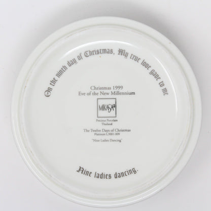 Trinket Box, Mikasa, 12 Days of Christmas, 9 Ladies Dancing, Platinum