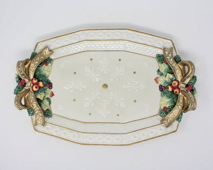 Platter, Fitz and Floyd, Snowy Woods, Earthenware, 15", SOLD