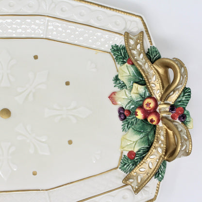 Platter, Fitz and Floyd, Snowy Woods, Earthenware, 15", SOLD