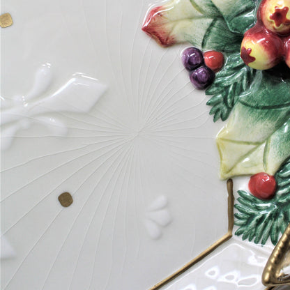 Platter, Fitz and Floyd, Snowy Woods, Earthenware, 15", SOLD
