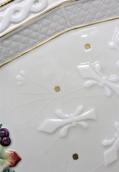 Platter, Fitz and Floyd, Snowy Woods, Earthenware, 15", SOLD