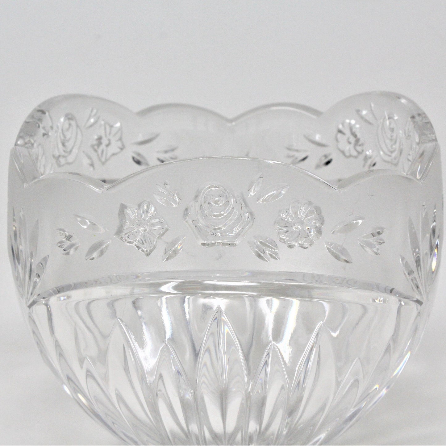 Bowl, Oneida, Southern Garden Frosted, Crystal, Germany, 5"