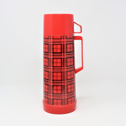 Thermos: Aladdin Red & Black Buffalo Plaid, Quart, Nashville USA, Vintage 1970s - SOLD