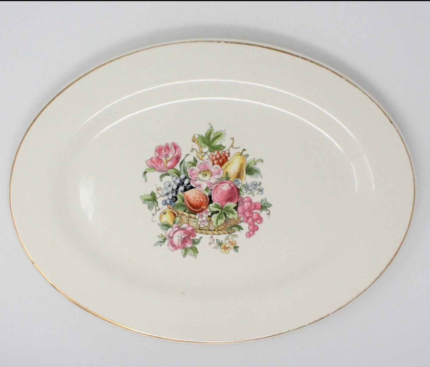 Serving Platter, Harker Pottery, Lovelace BakeRite, Vintage Ceramic, USA