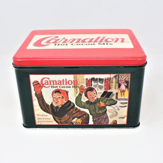 Gift Tin / Storage Tin, Carnation Hot Cocoa Mix, 1995 Collectible