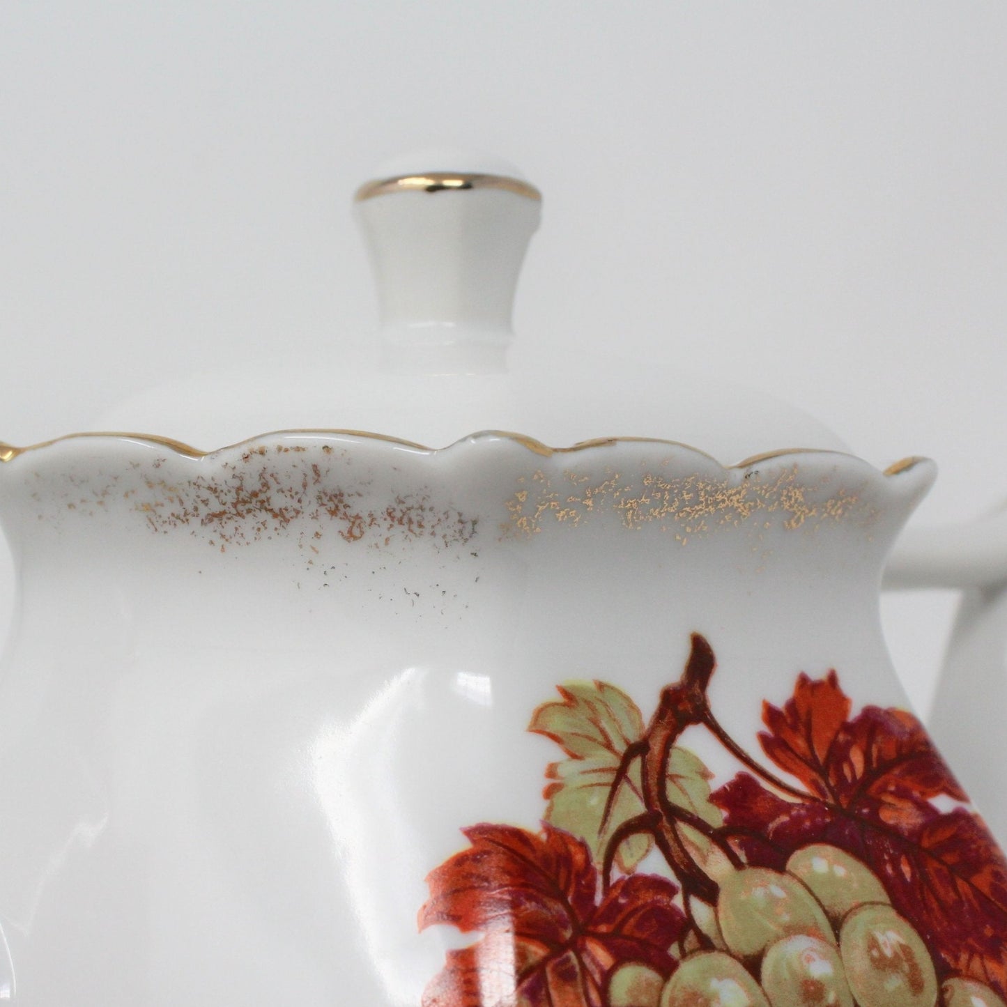 Teapot, Fruits and Nuts Series, Porcelain, Vintage