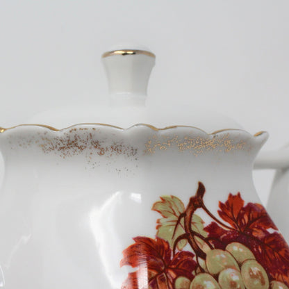 Teapot, Fruits and Nuts Series, Porcelain, Vintage