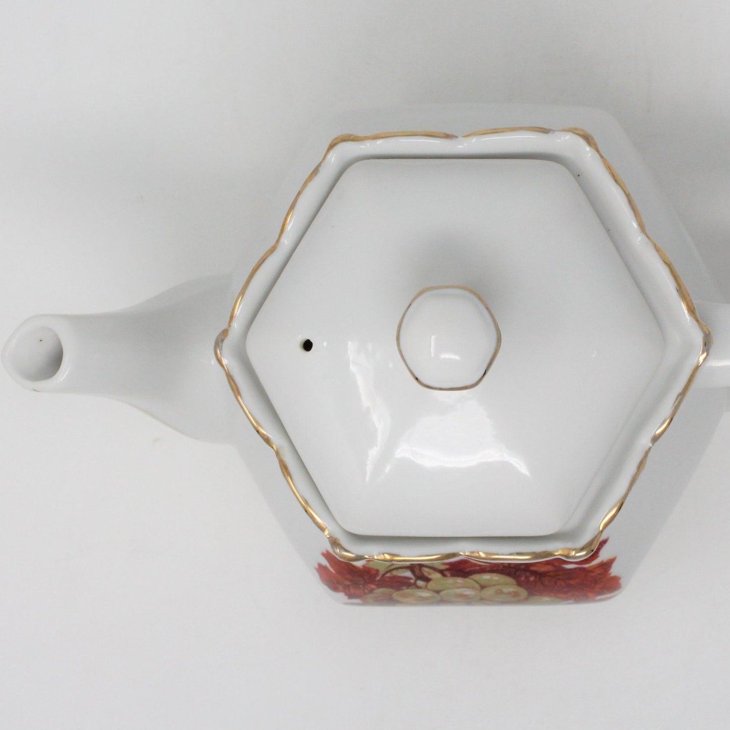 Teapot, Fruits and Nuts Series, Porcelain, Vintage