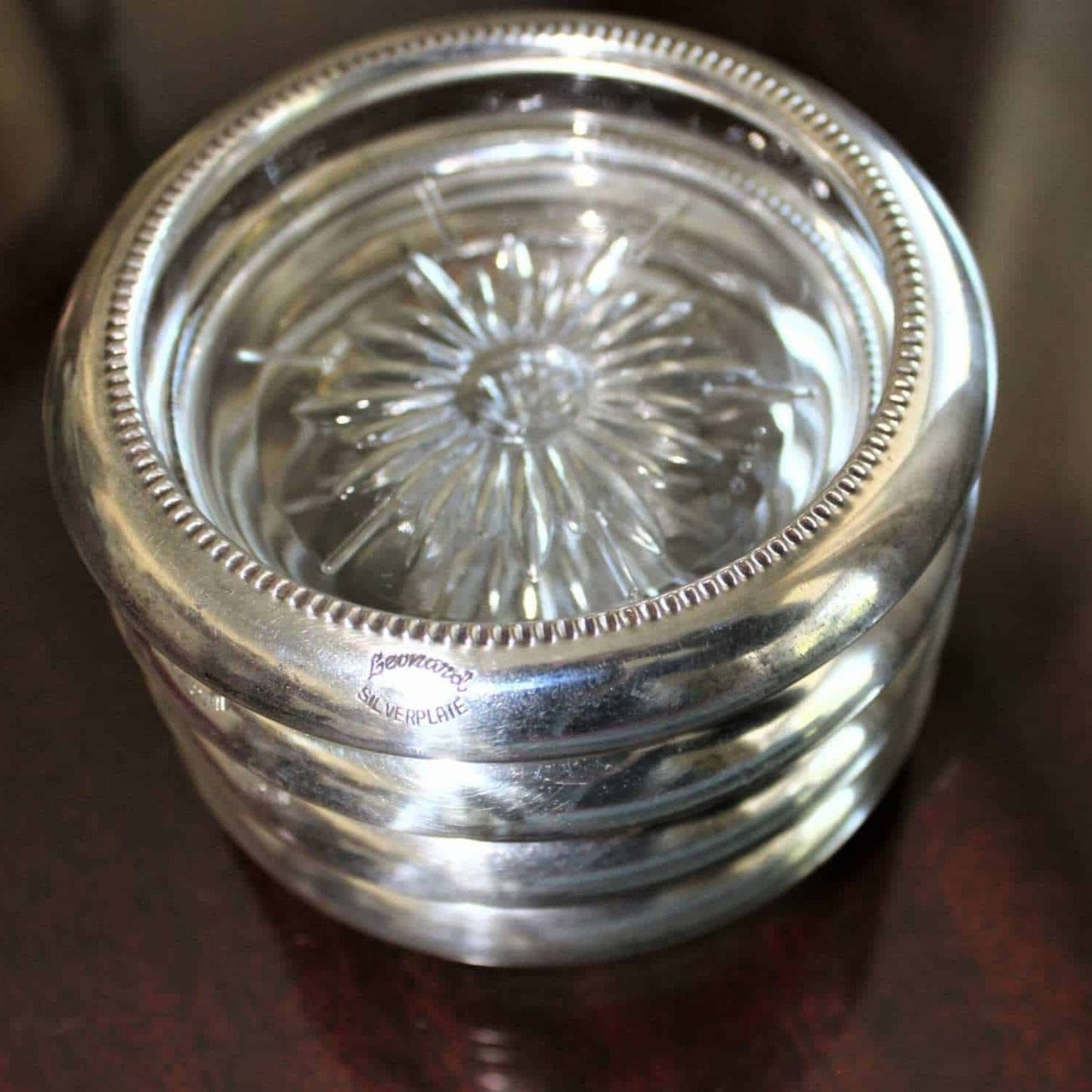 Coasters, Leonard Silver, Silverplate, Set of 4, Vintage, Italy