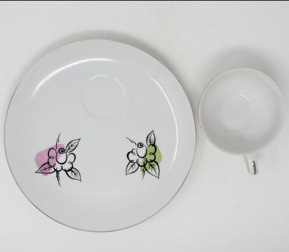 Snack Sets, Laurel China, Debonaire, Set of 8, Vintage Japan